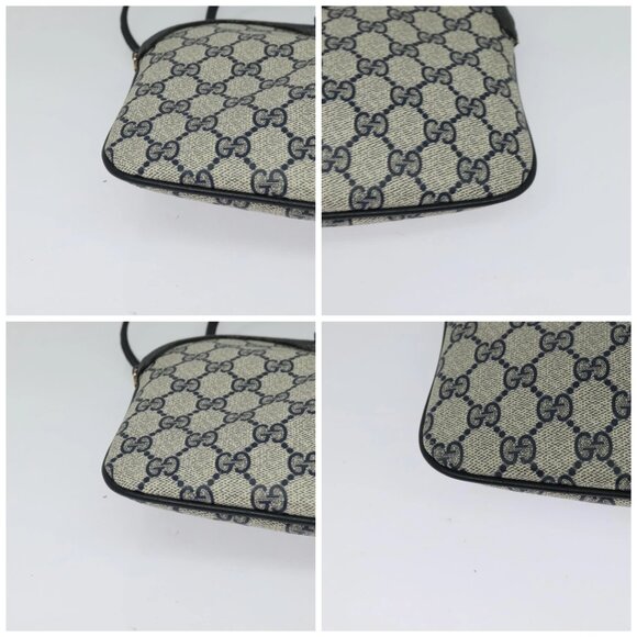 GUCCI GG Supreme Sherry Line Shoulder Bag PVC Navy Gold 904 02 047 Auth SW846 - Picture 14 of 16